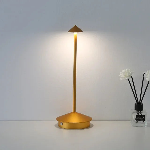 Rechargeable Touch LED Table Lamp with Modern Aluminum Design