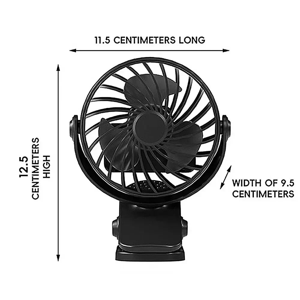 Rotatable USB Fan with Night Light and 3 Speed Settings
