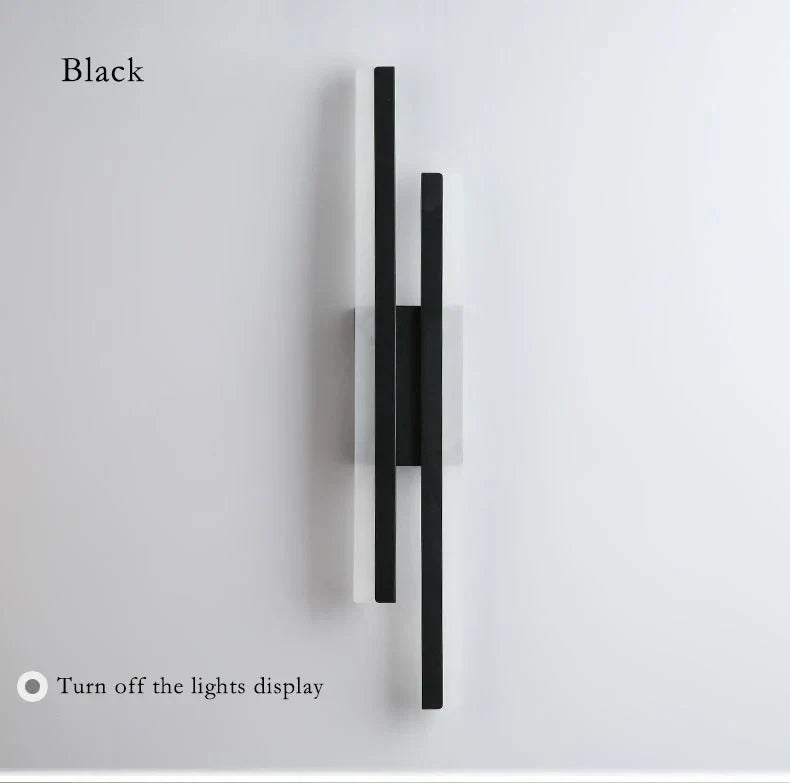 Modern Black and Gold LED Wall Lamp with Acrylic Shade