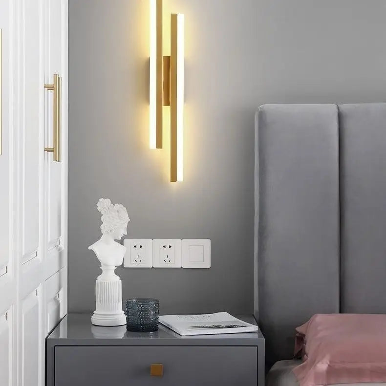 Modern Black and Gold LED Wall Lamp with Acrylic Shade