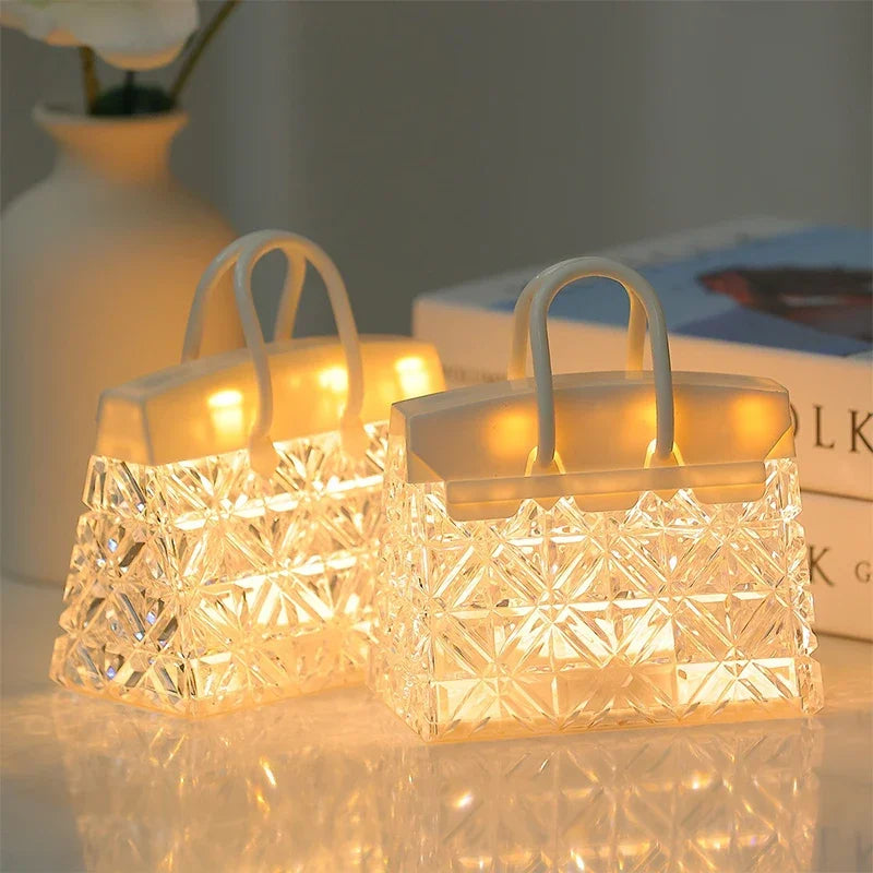 Acrylic Handbag Night Light with Warm Glow