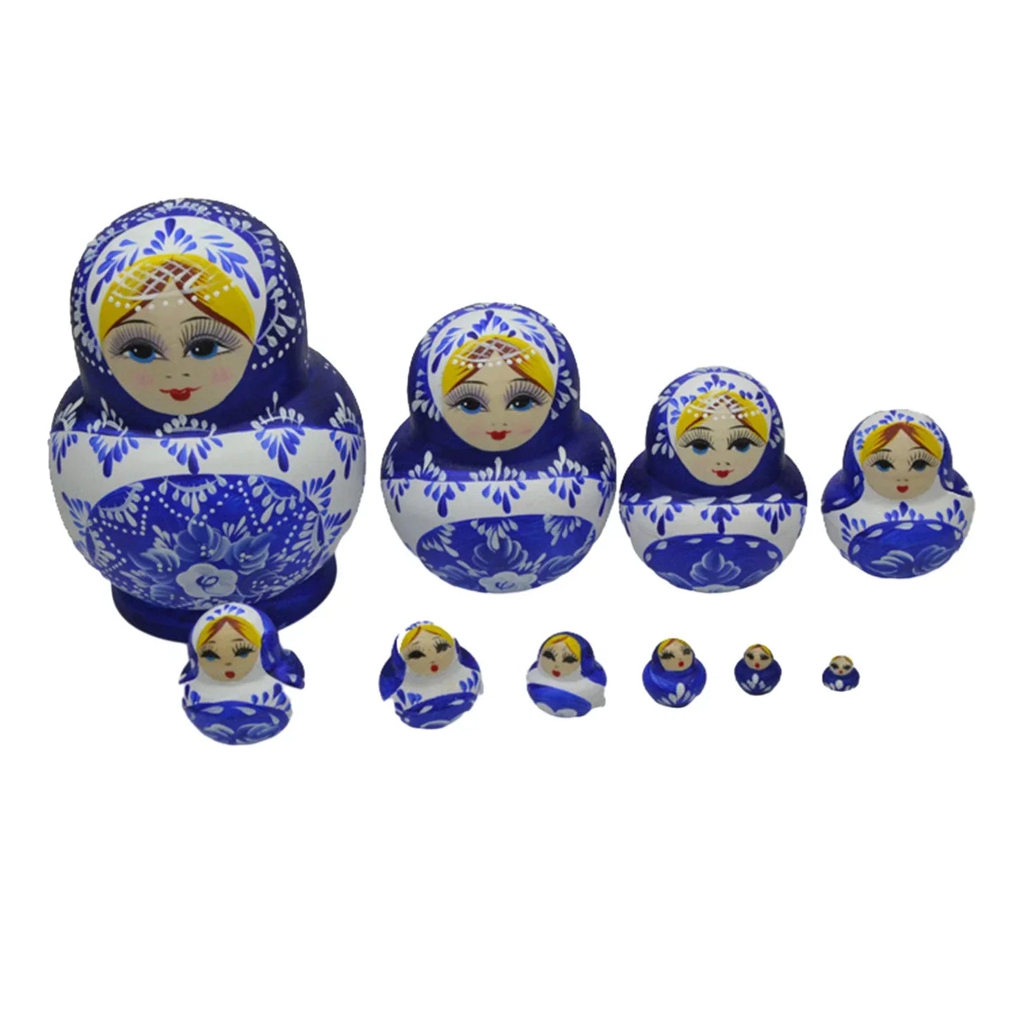 Wooden Russian Matryoshka Dolls Set of 10