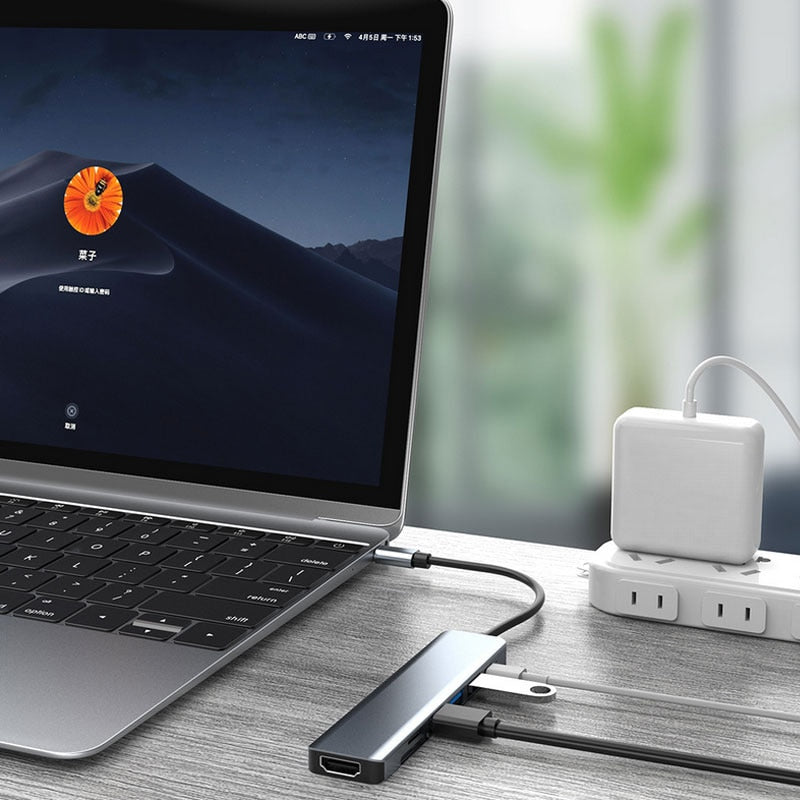Thunderbolt 3 USB-C Hub with HDMI, PD, SD/TF Card Reader for MacBook Air M1 and iPad Pro