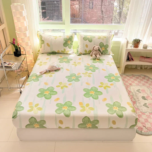 Elegant Cotton Bedding Set - Soft Breathable Duvet Cover and Pillowcases in Various Colors