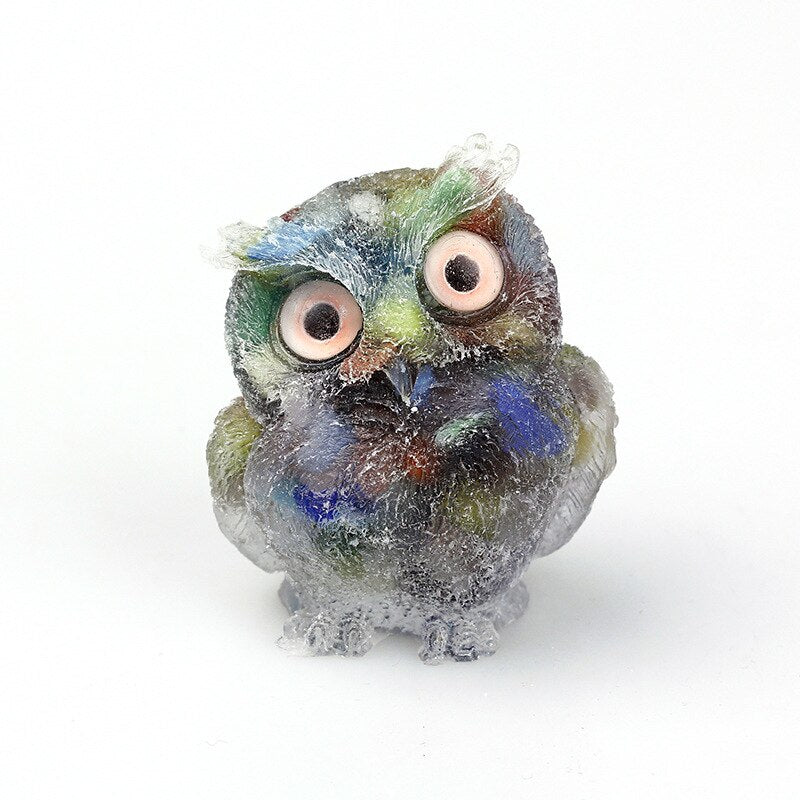 Handmade Natural Crystal Owl Figurine
