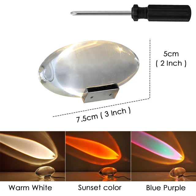 Crystal LED Table Lamp Eye of the Sky Italian Design