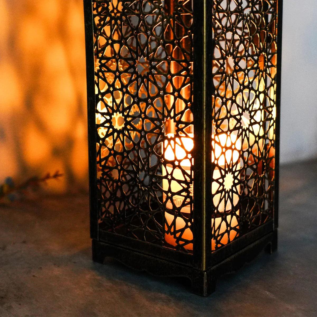 Vintage Oriental Lantern Candle Holder in Metal