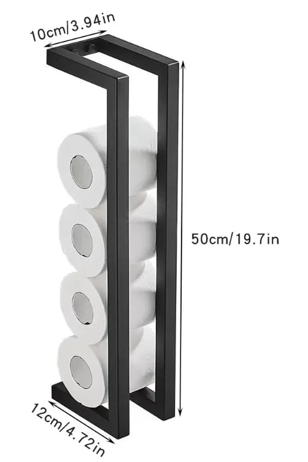 Slim Black Metal Bathroom Shelf for Towels and Essentials