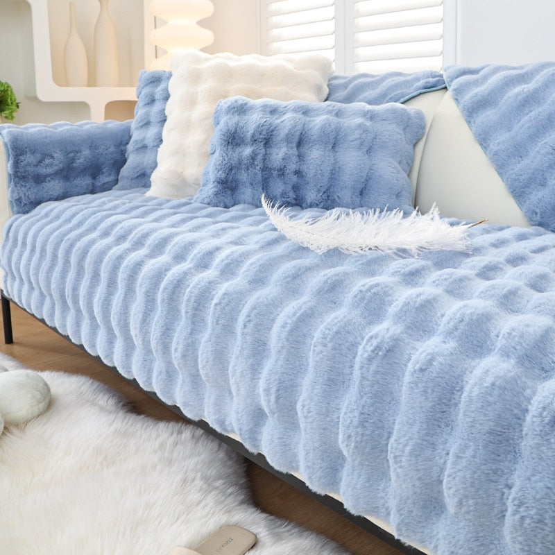 Comfy Plush Sofa Cover for All Seasons