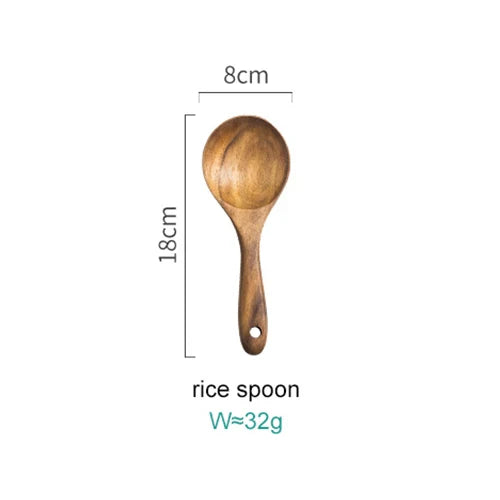 Acacia Wood Kitchen Utensil Set with Display Stand