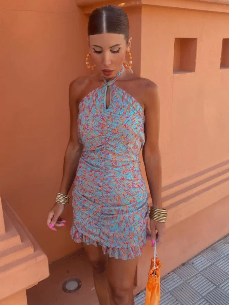Pia - Ruched Halter Dress