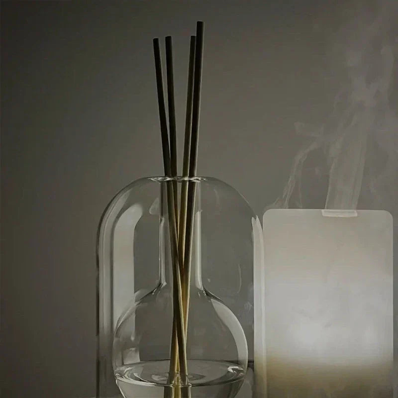 Elegant Glass and Wood Scent Diffuser with Essential Oil Sticks