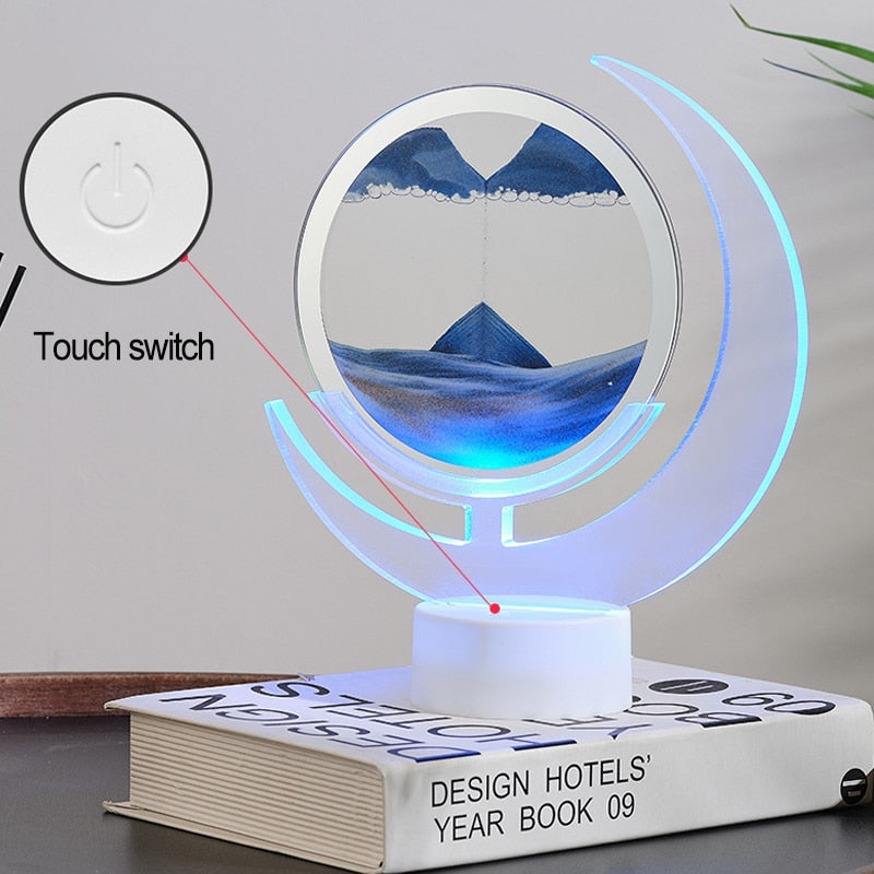 Moon Shape LED Night Light - Sand Serenity Design
