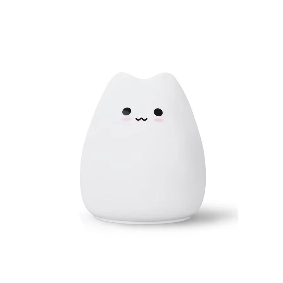Silicone Cat Night Light with 7-Color Touch Sensor