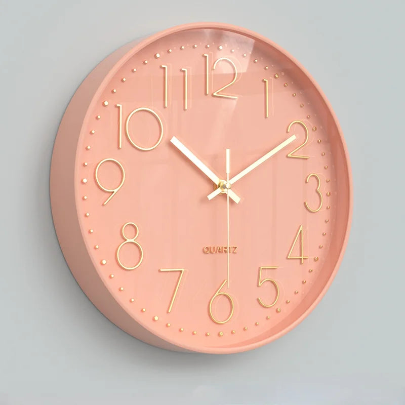 Minimalist 20 cm Nordic Wall Clock with Glass and Plastic Design