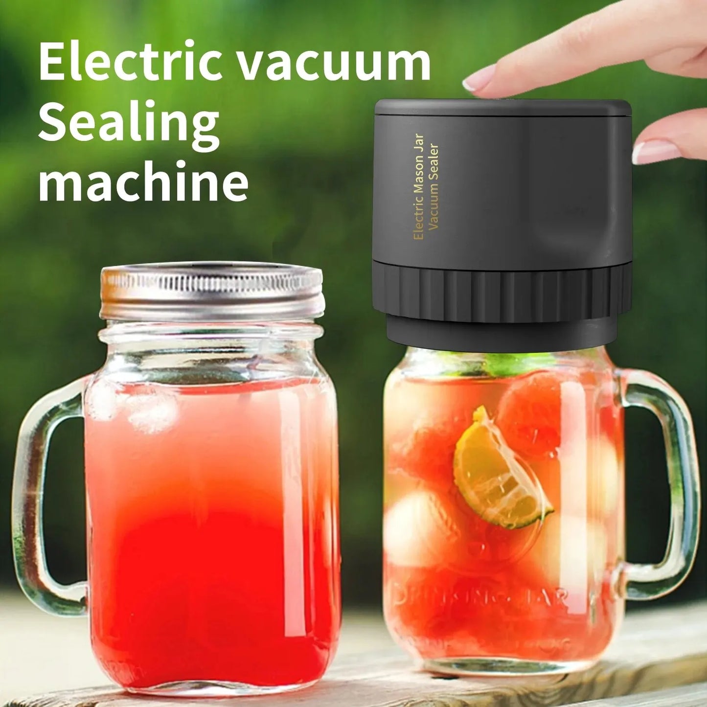 Cordless Electric Vacuum Sealer for Mason Jars - Wide and Regular Mouth Food Storage