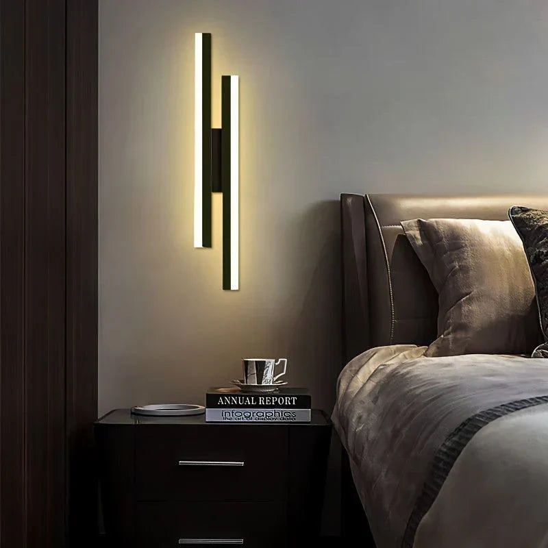 Modern Black and Gold LED Wall Lamp with Acrylic Shade