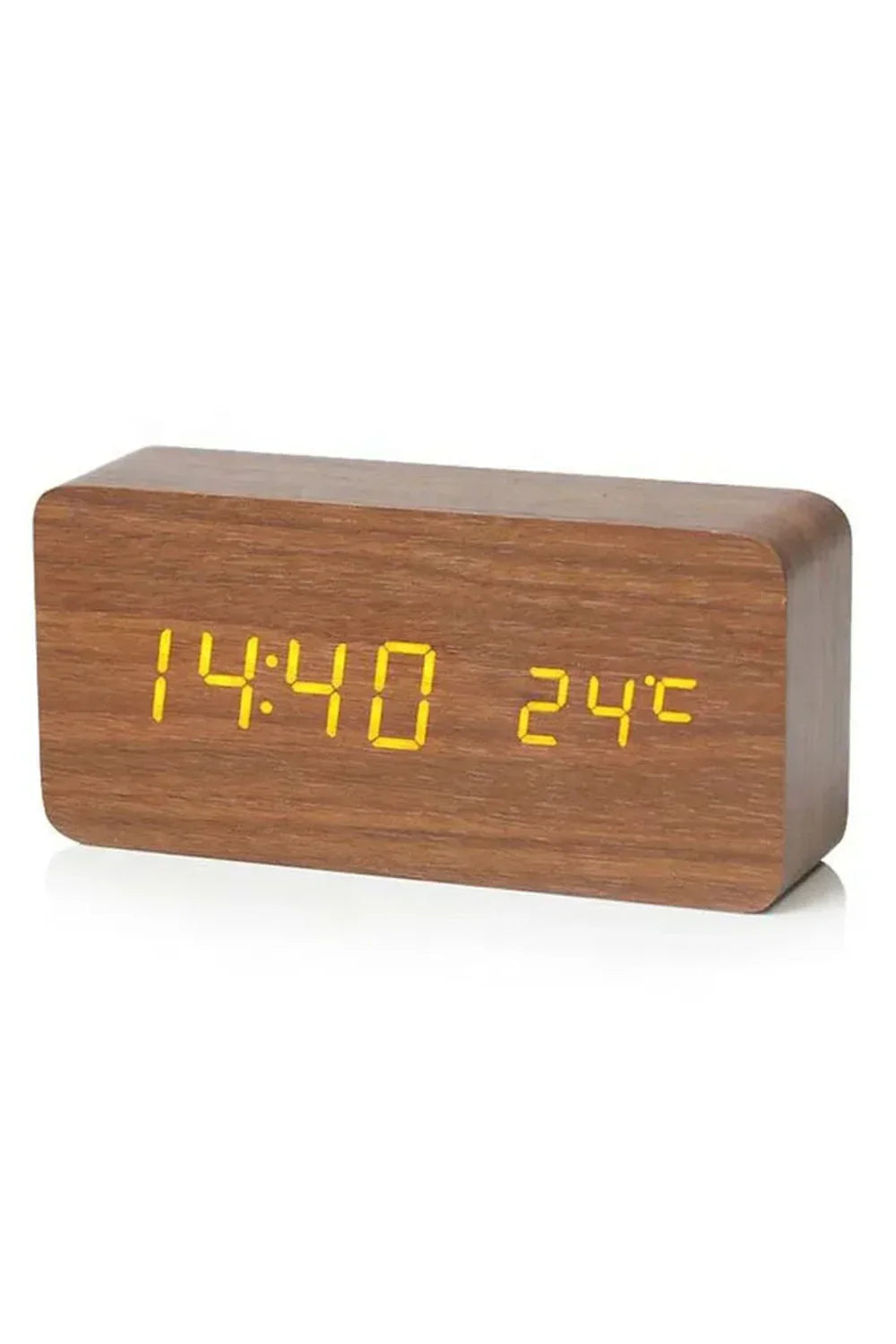 Wooden LED Digital Clock with Modern Design