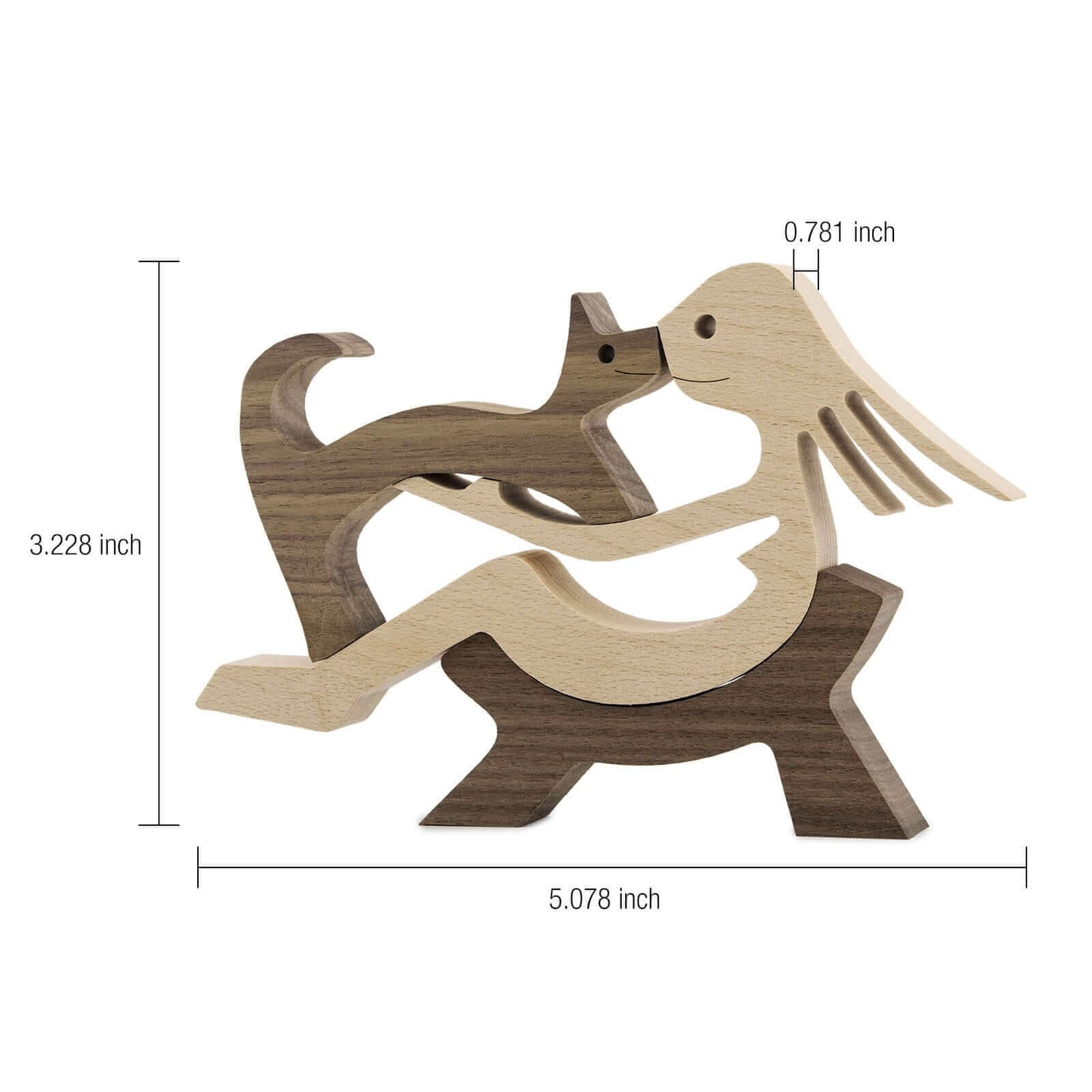 Danish Wooden Animal Ornaments - Hand-Carved Pet Decor