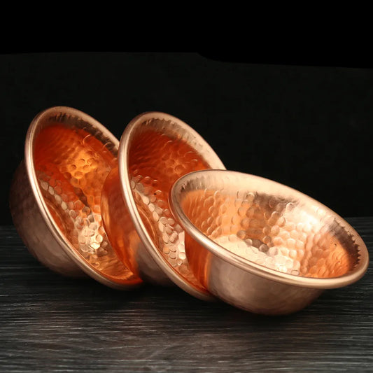 Hand-Hammered Copper Water Bowl for Buddhism