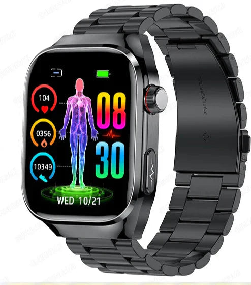 Smartwatch for Blood Sugar Monitoring, ECG, Uric Acid Measurement, Bluetooth Connectivity