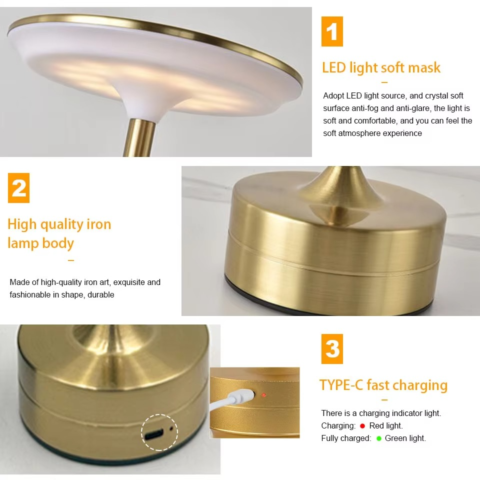 USB Rechargeable Touch Sensor LED Table Lamp