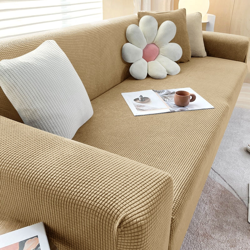 Textured Stretch Sofa Cover - Non-Slip, Machine Washable for 1 to 3 Seater Sofas