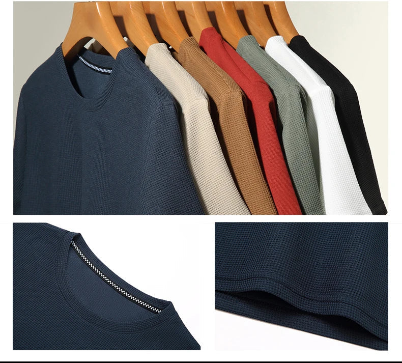 Breathable Waffle Texture Loose Fit Men's T-Shirt