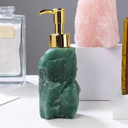 Crystal Glass Soap Dispenser - Handcrafted Elegant Bathroom Accessory