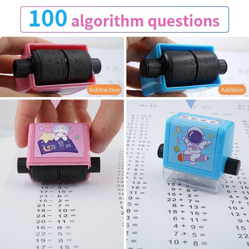 Math Practice Roller Toy for Kids - Durable Rubber Learning Tool