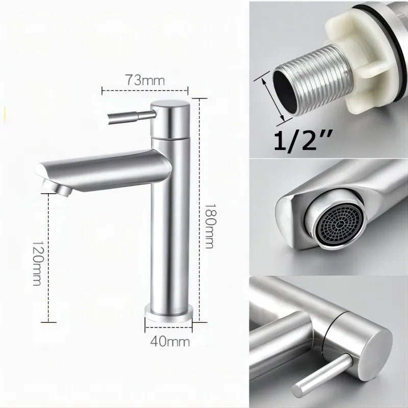 Stainless Steel Single Lever Sink Faucet with Eco-Friendly Design