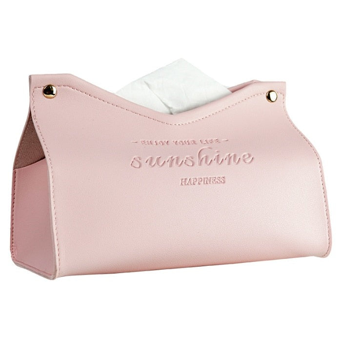 Stylish Artificial Leather Tissue Box