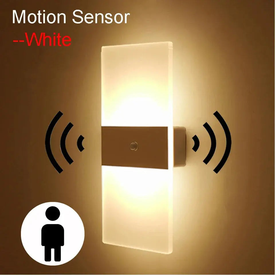 USB Rechargeable Touch Panel Wall Light - Modern Acrylic Design