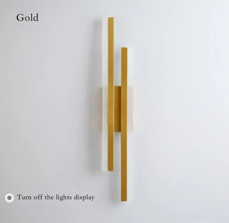 Modern Black and Gold LED Wall Lamp with Acrylic Shade