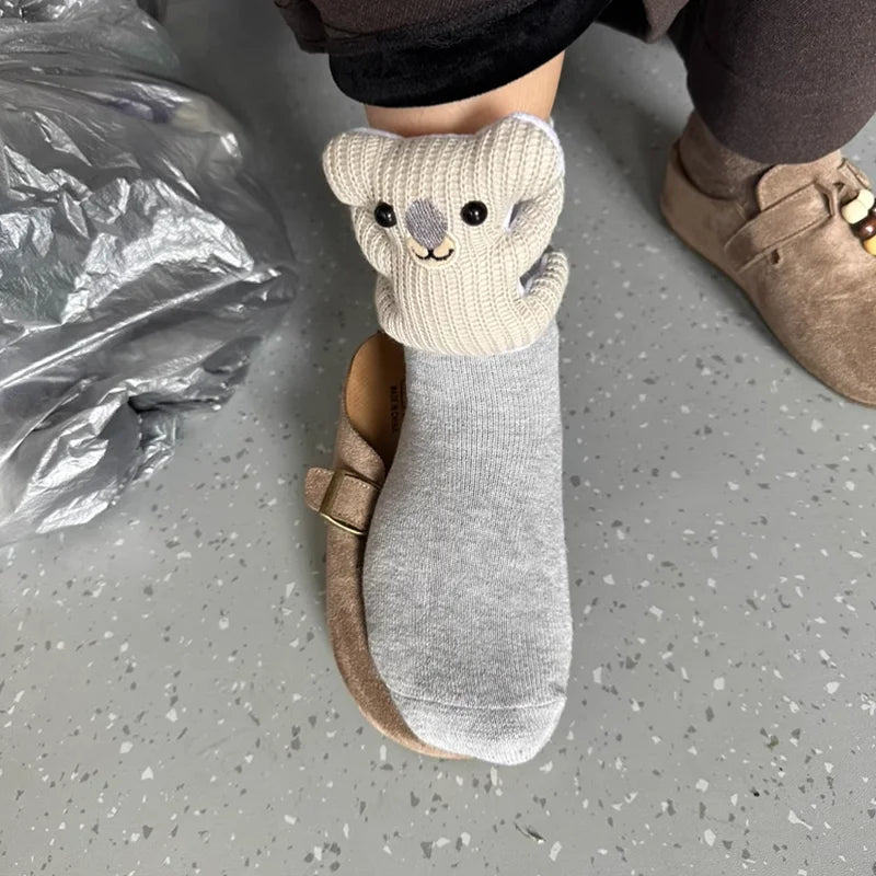 Cozy 3D Animal House Socks with Non-Slip Sole
