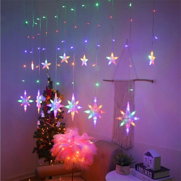 Solar LED String Lights with Moon and Star Design