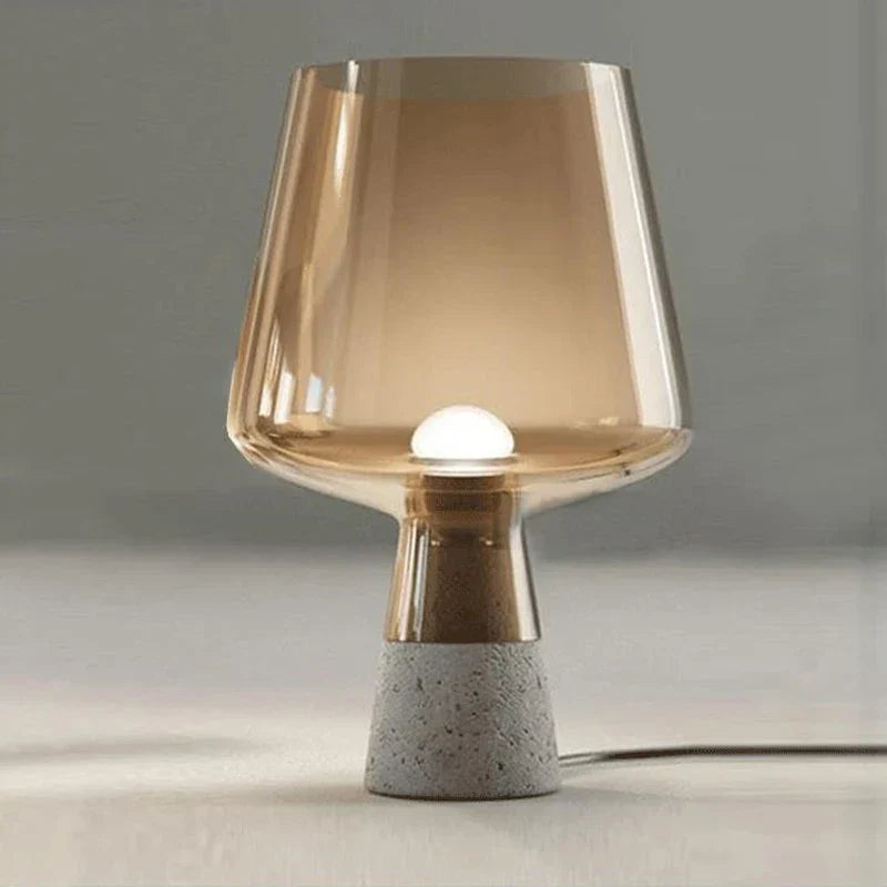 Concrete and Glass Minimalist Table Lamp