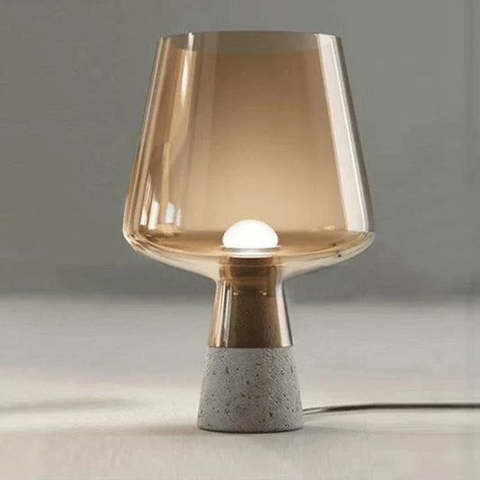 Concrete and Glass Minimalist Table Lamp
