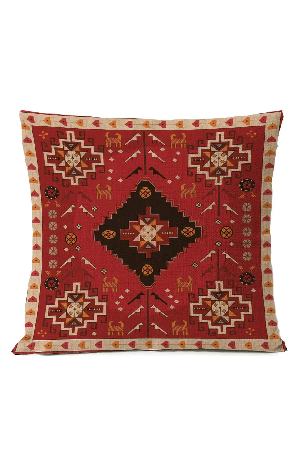 Ethnic Tribal Cotton-Linen Pillowcase