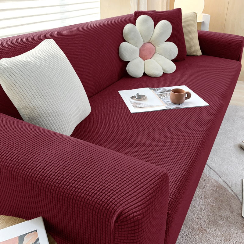 Textured Stretch Sofa Cover - Non-Slip, Machine Washable for 1 to 3 Seater Sofas