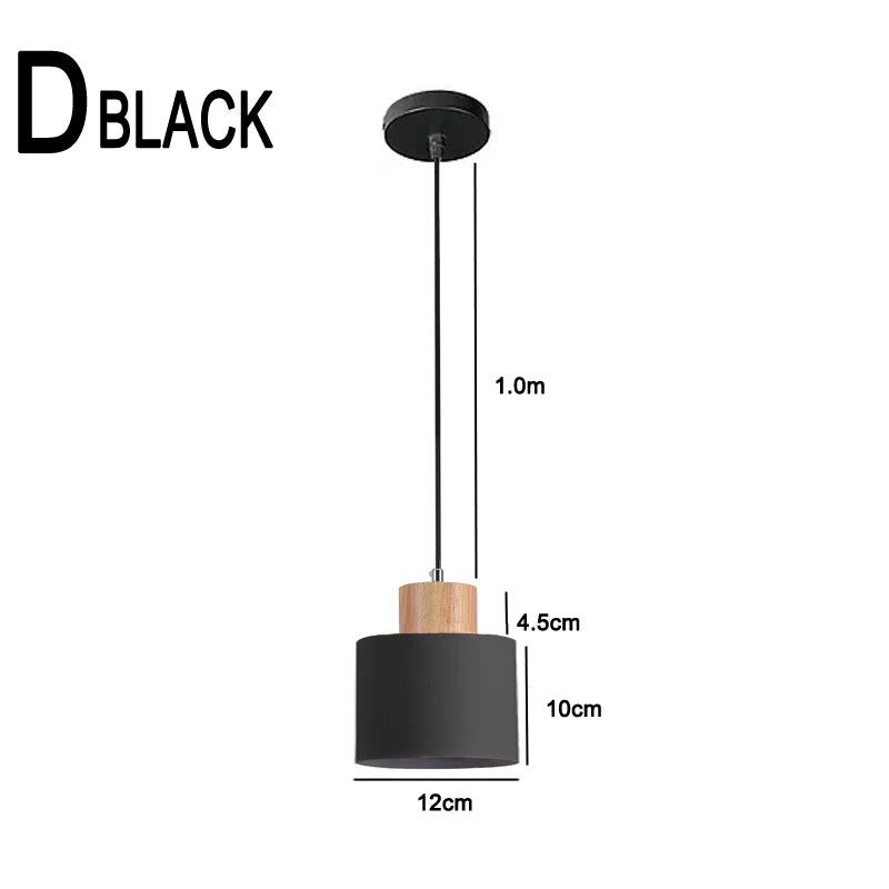 Scandinavian LED Pendant Light in Metal and Wood