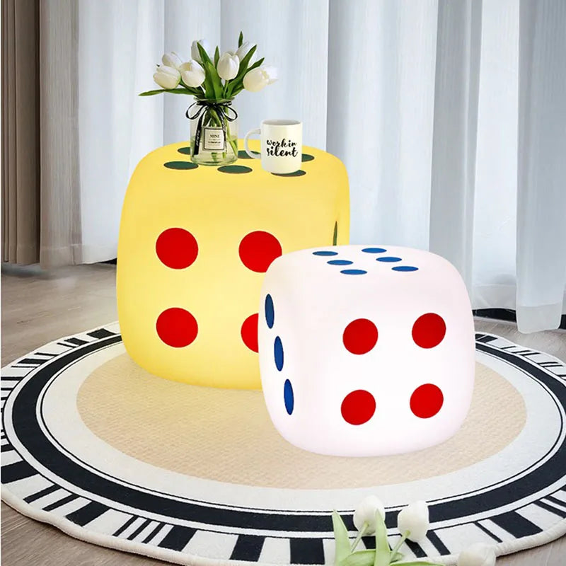 Dice-Shaped Bedside Table Lamp with Storage Drawers