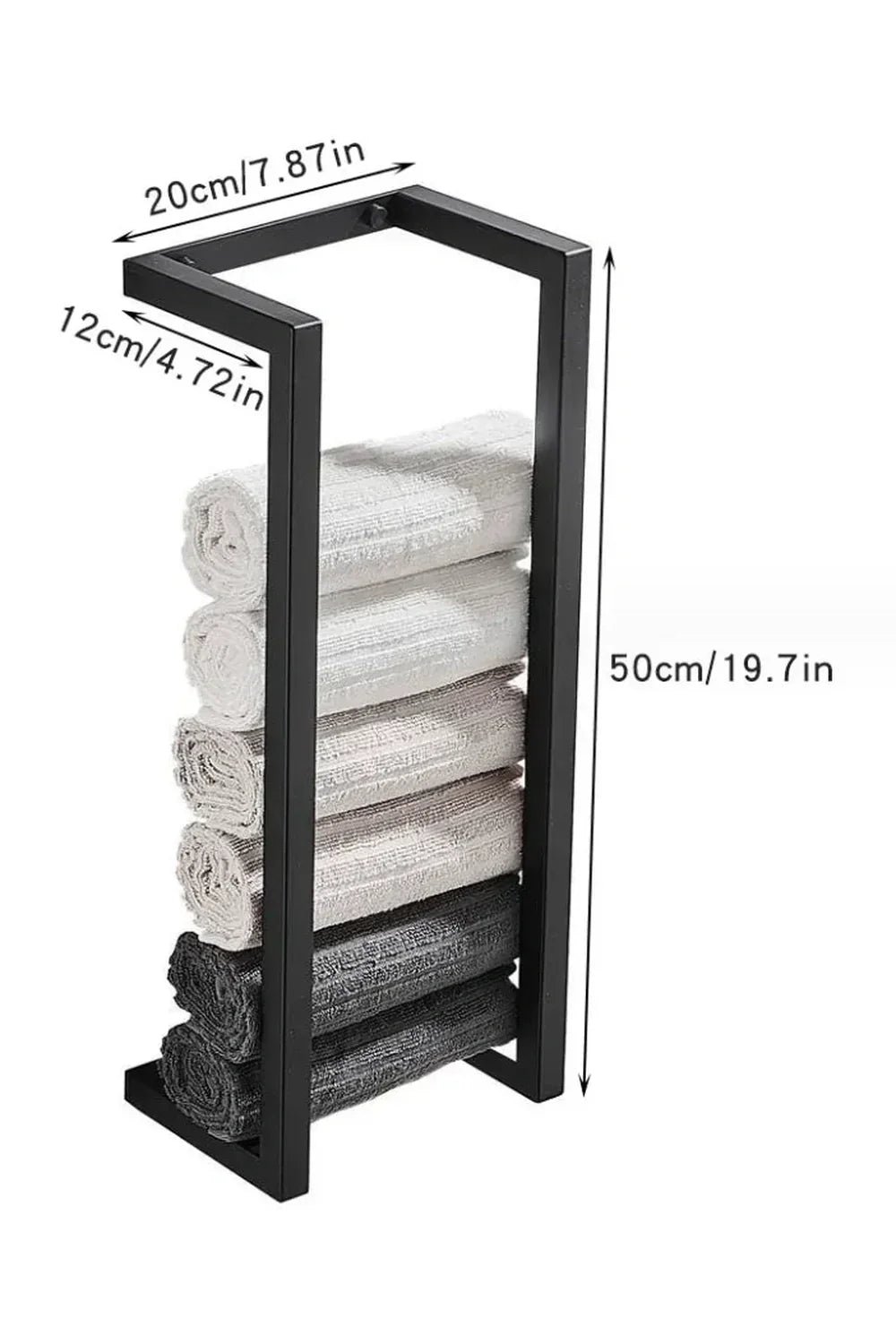 Slim Black Metal Bathroom Shelf