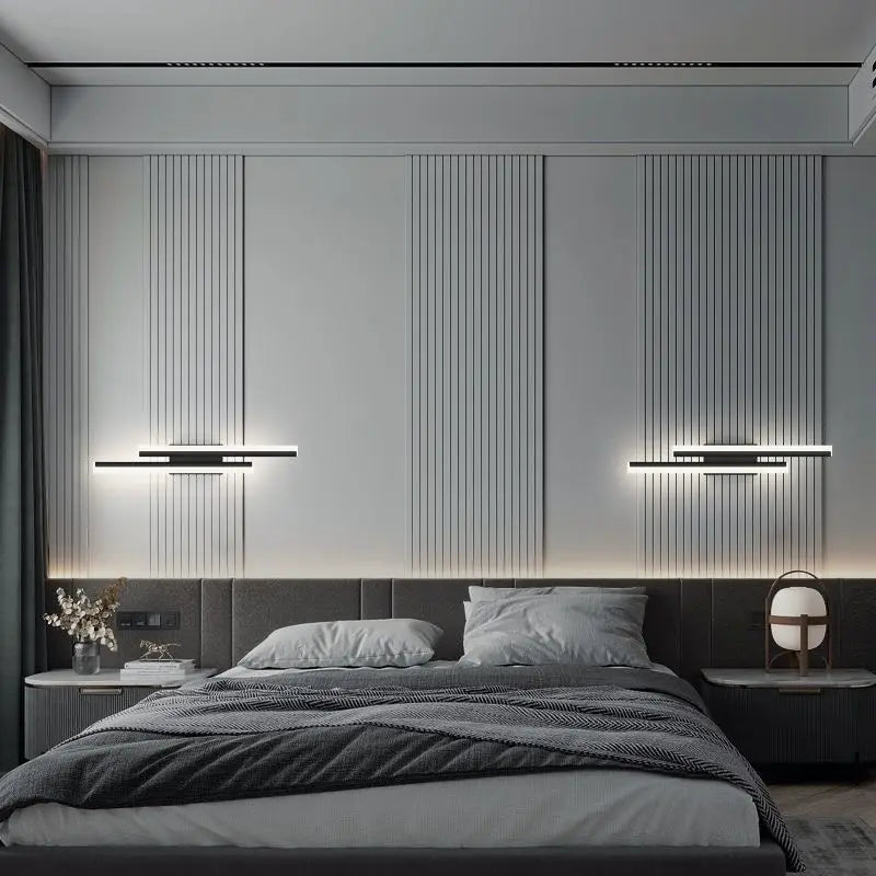 Modern Black and Gold LED Wall Lamp with Acrylic Shade