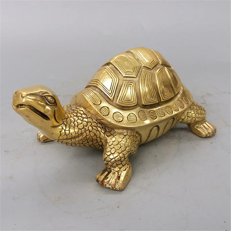Brass Feng Shui Turtle Statue for Longevity and Health