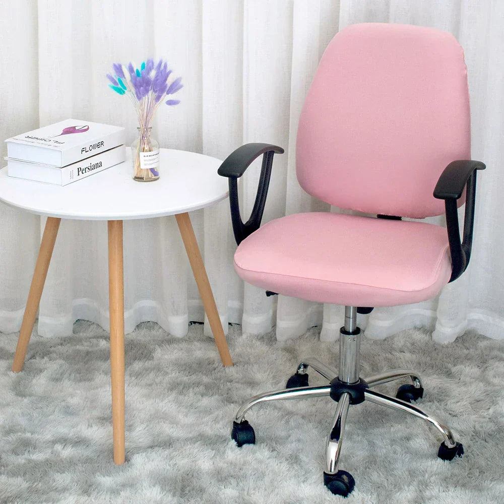 2-Piece Solid Color Spandex Office Chair Covers