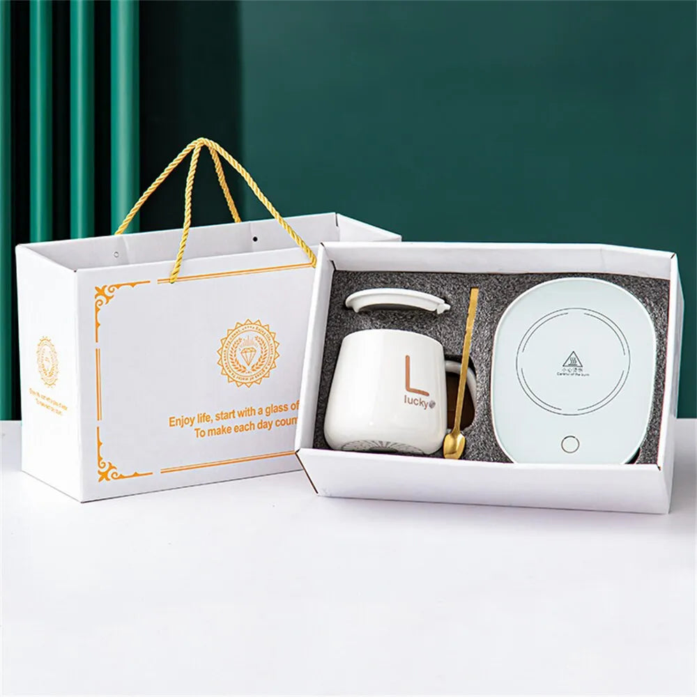 Ceramic Mug Warmer with Thermostatic Control for Coffee and Tea