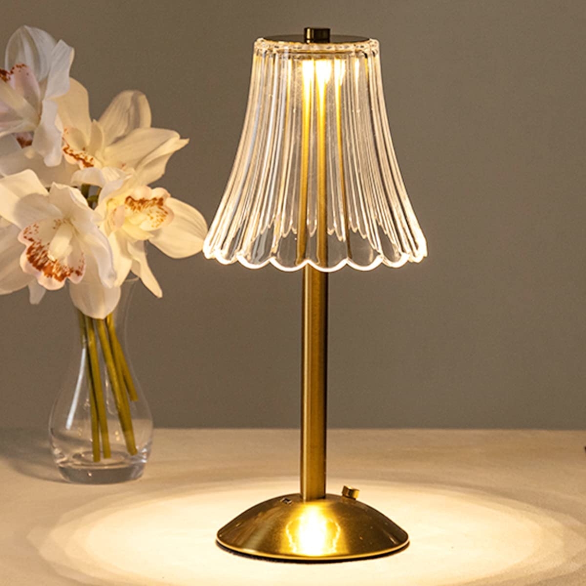 Gold Crystal Touch Control Table Lamp