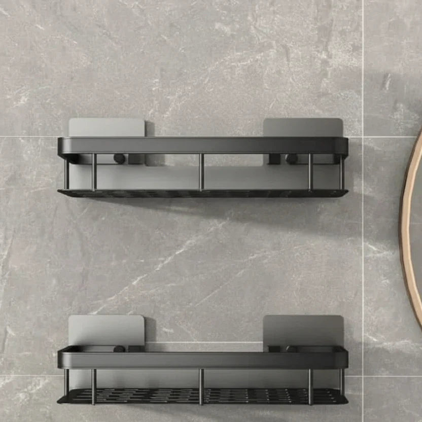 Drill-Free Adhesive Bathroom Shelf - Modern Storage Solution