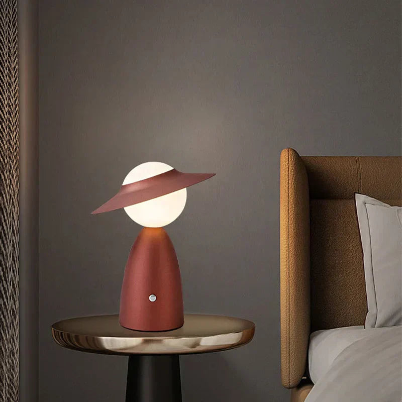 Cordless Touch Control Hat-Shaped Table Lamp